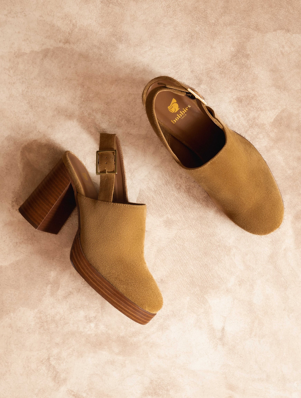 SAVANNAH — Sabot à plateforme en cuir suédé