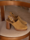 SAVANNAH — Sabot à plateforme en cuir suédé