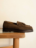 ROY- Mocassin à pampilles en cuir suédé