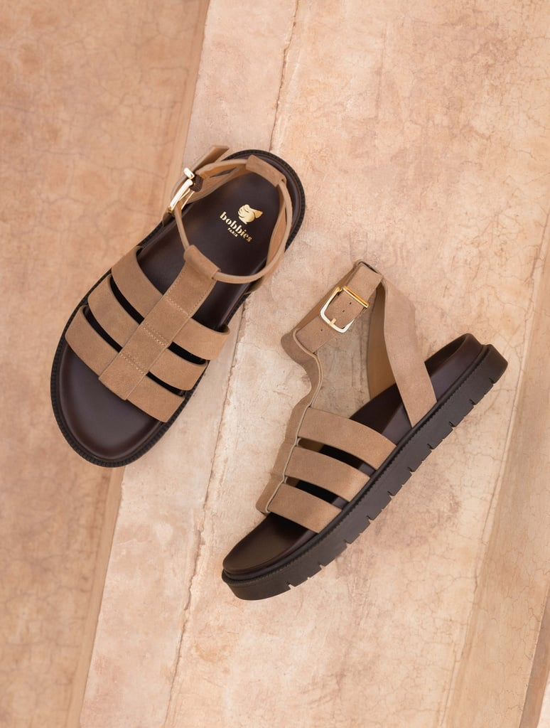 NELLIE — Sandales plates en cuir