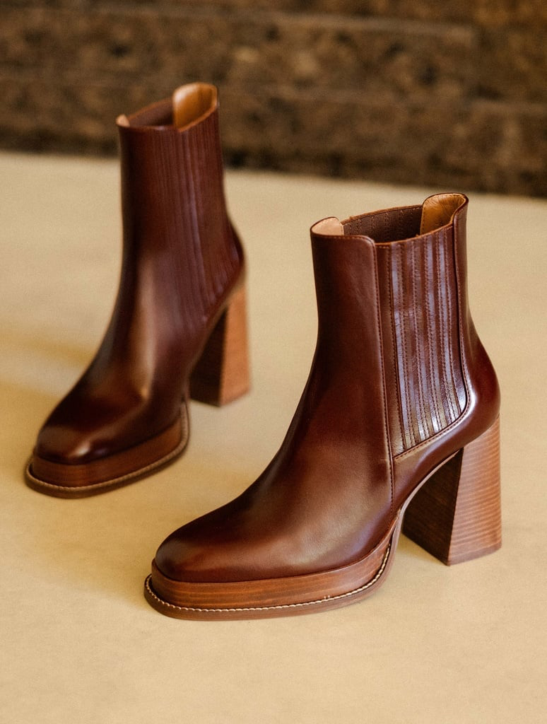 DEVA — Bottines à plateau et talon haut en cuir