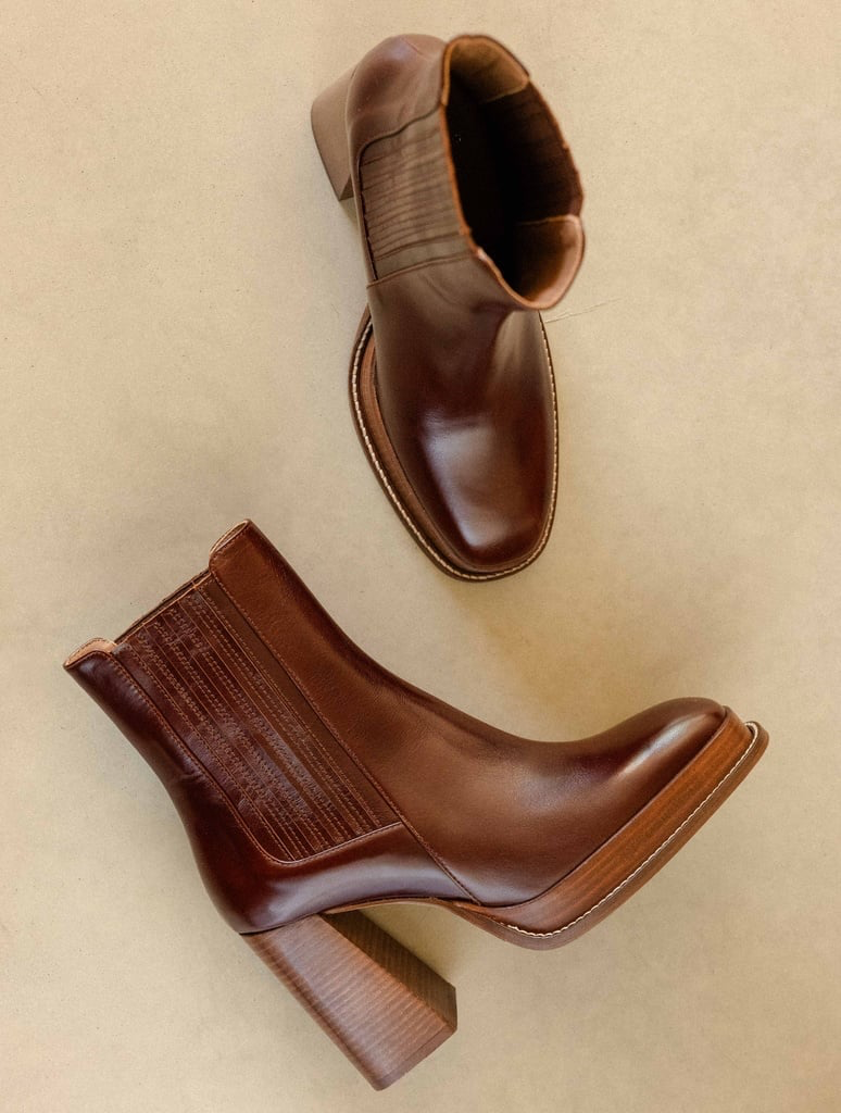 DEVA — Bottines à plateau et talon haut en cuir