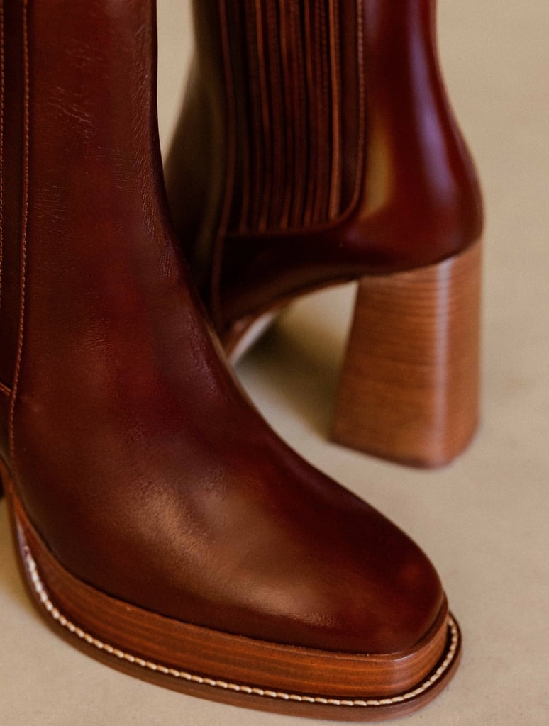 DEVA — Bottines à plateau et talon haut en cuir