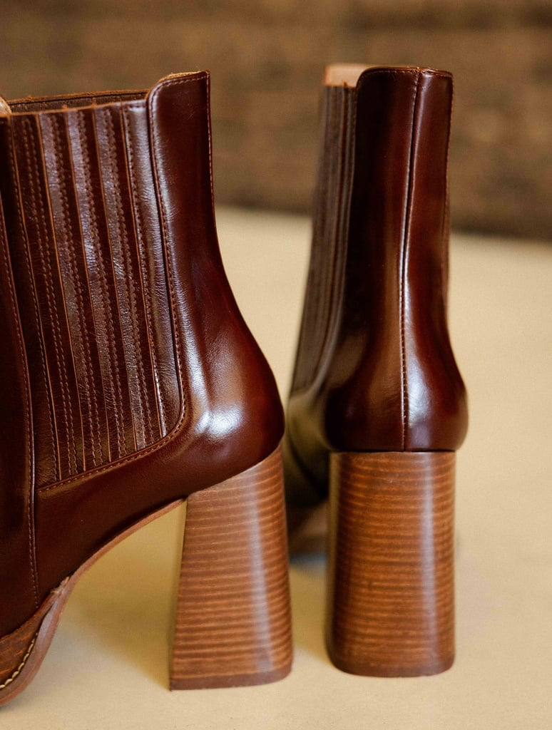 DEVA — Bottines à plateau et talon haut en cuir