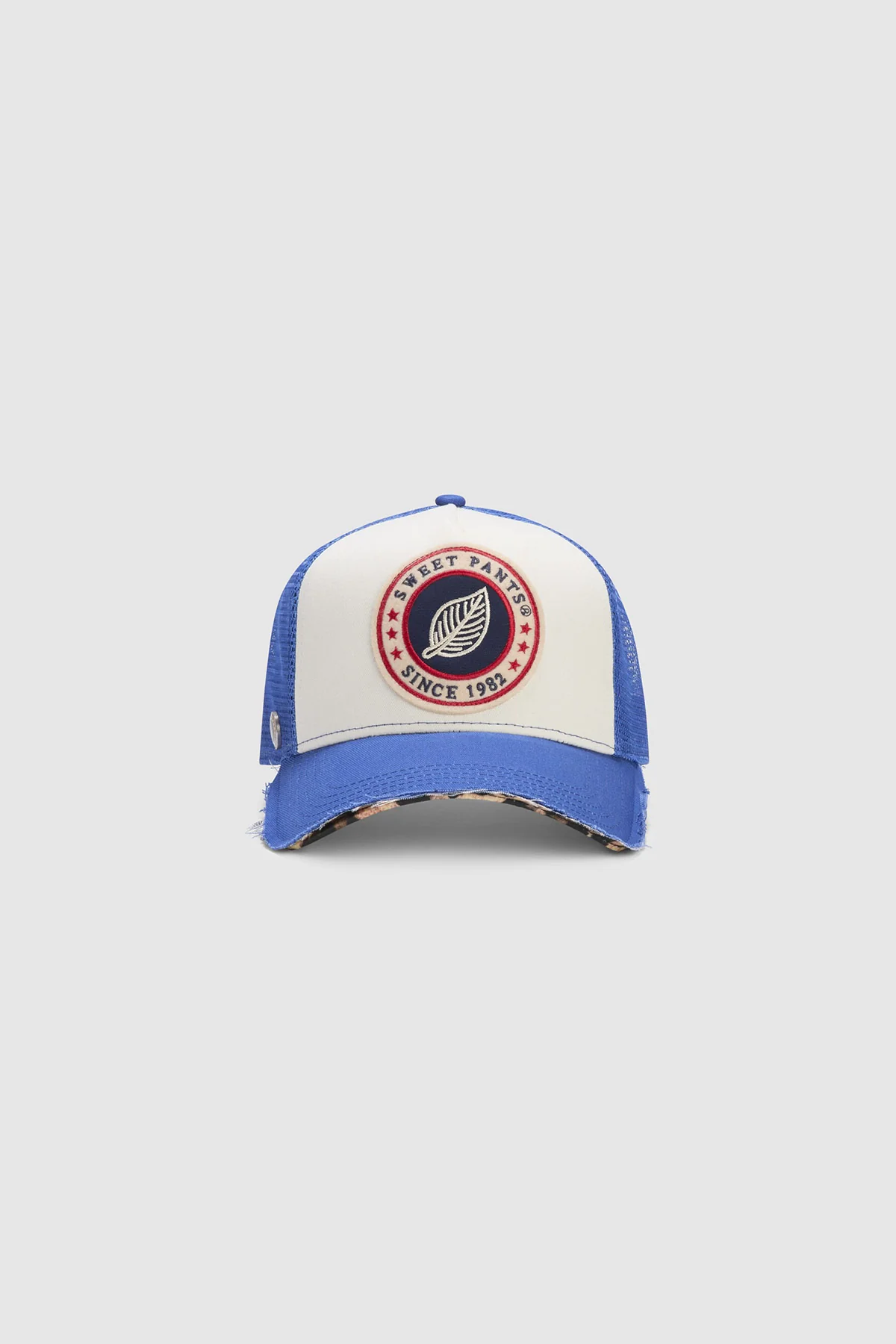 HOME RUN LEO — Casquette bi-colore en coton et filet - Azure
