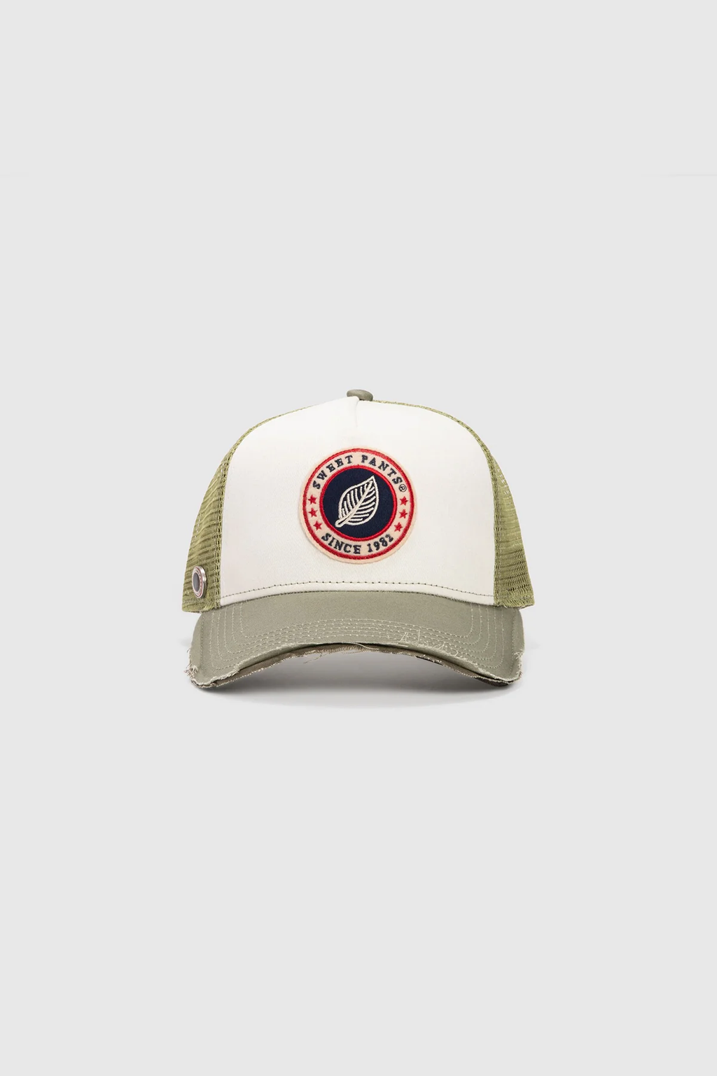 HOME RUN CAP — Casquette bi-colore en coton et filet - Sage