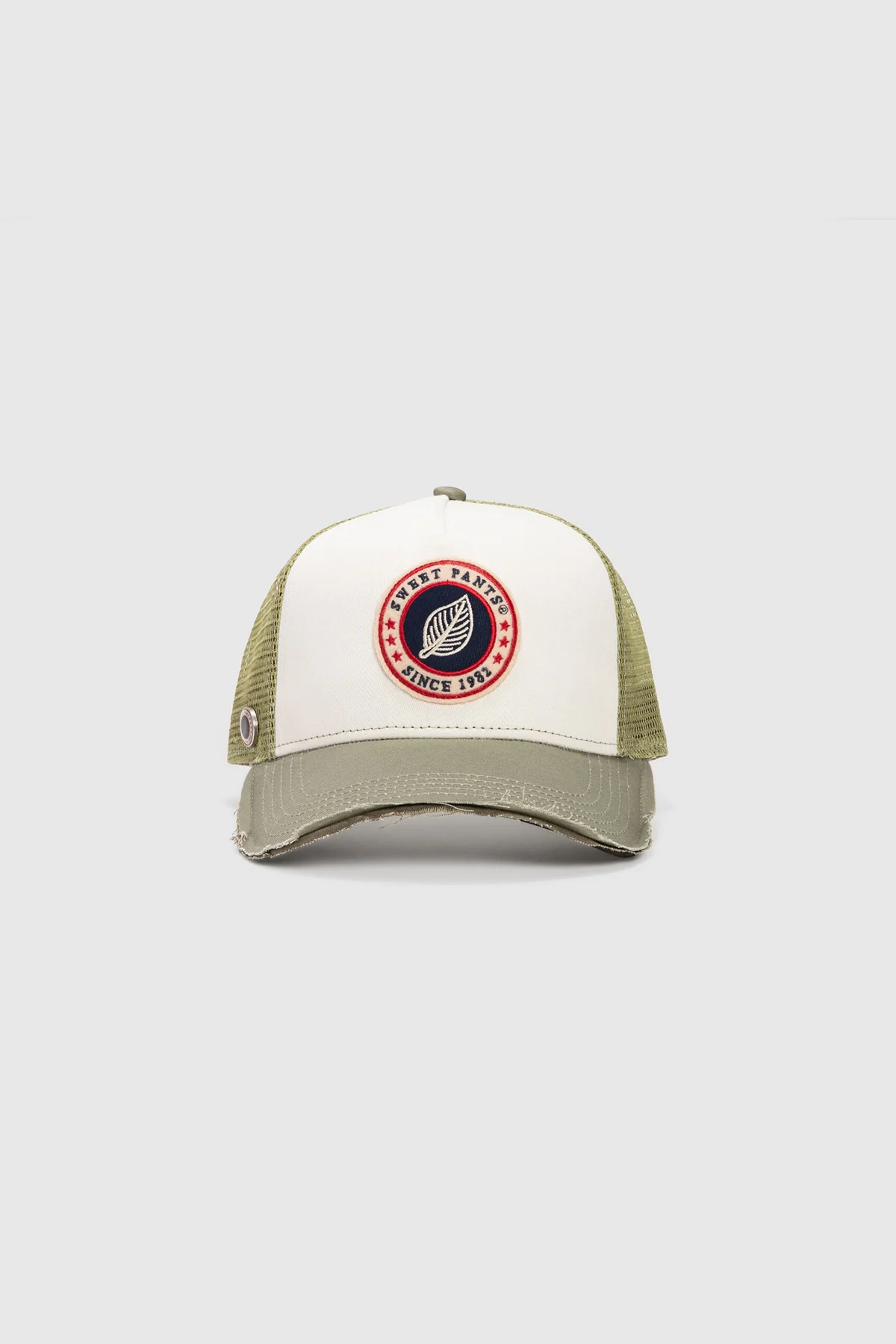 HOME RUN CAP — Casquette bi-colore en coton et filet - Sage