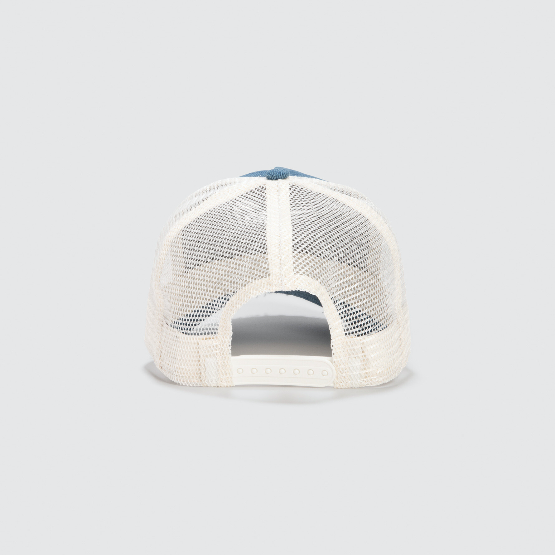HOME RUN DENIM — Casquette bi-colore en coton et filet, visière imprimée