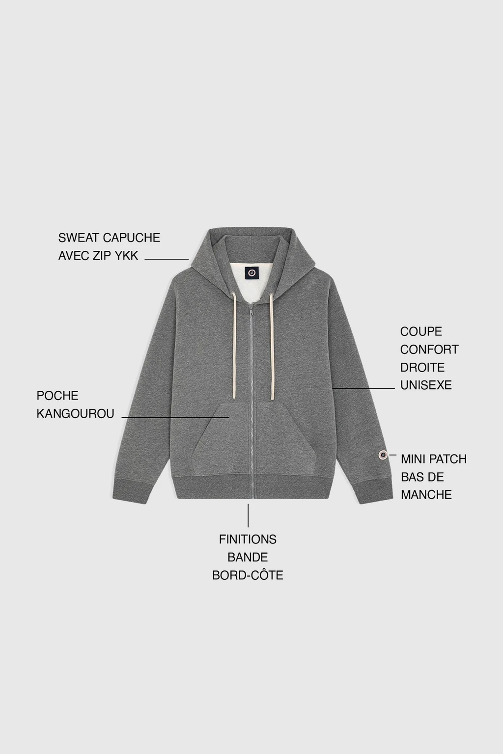 ICONIC ZIP UP — Veste zippée à capuche en molleton - Night