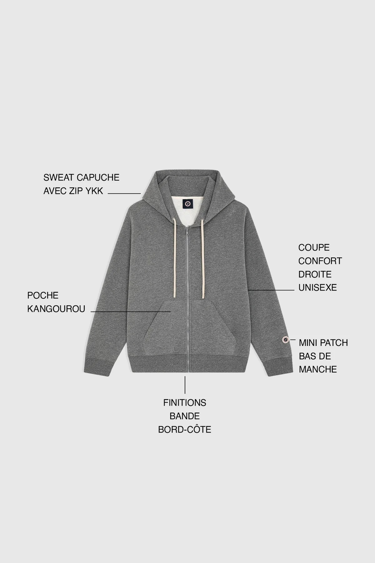 ICONIC ZIP UP — Veste zippée à capuche en molleton - Night