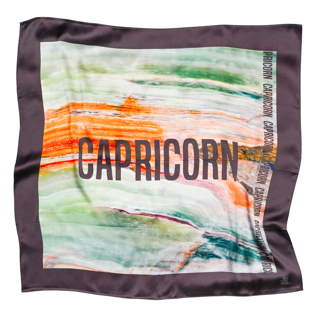 Foulard Capricorn (Capricorne) — Onyx  - Soie