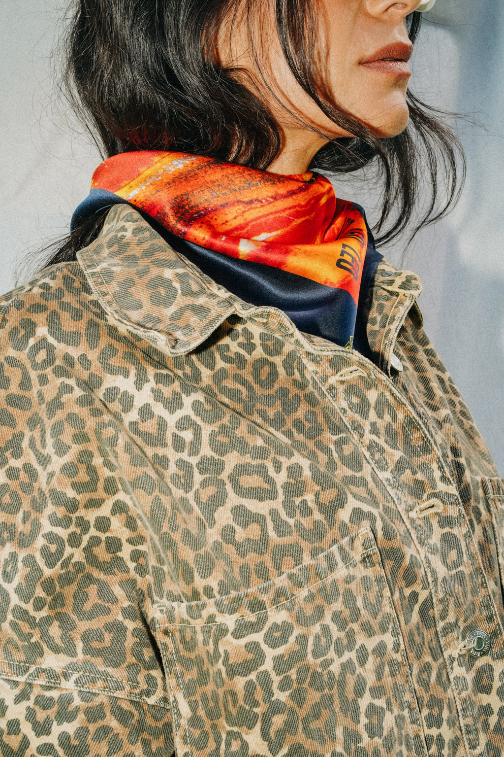 Foulard Leo (Lion) — Œil de Tigre  - Soie