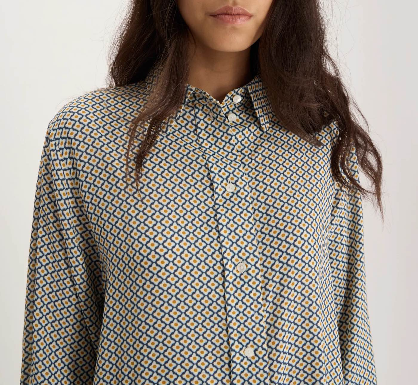 Chemise Maureena – Tie Blue (imprimée)