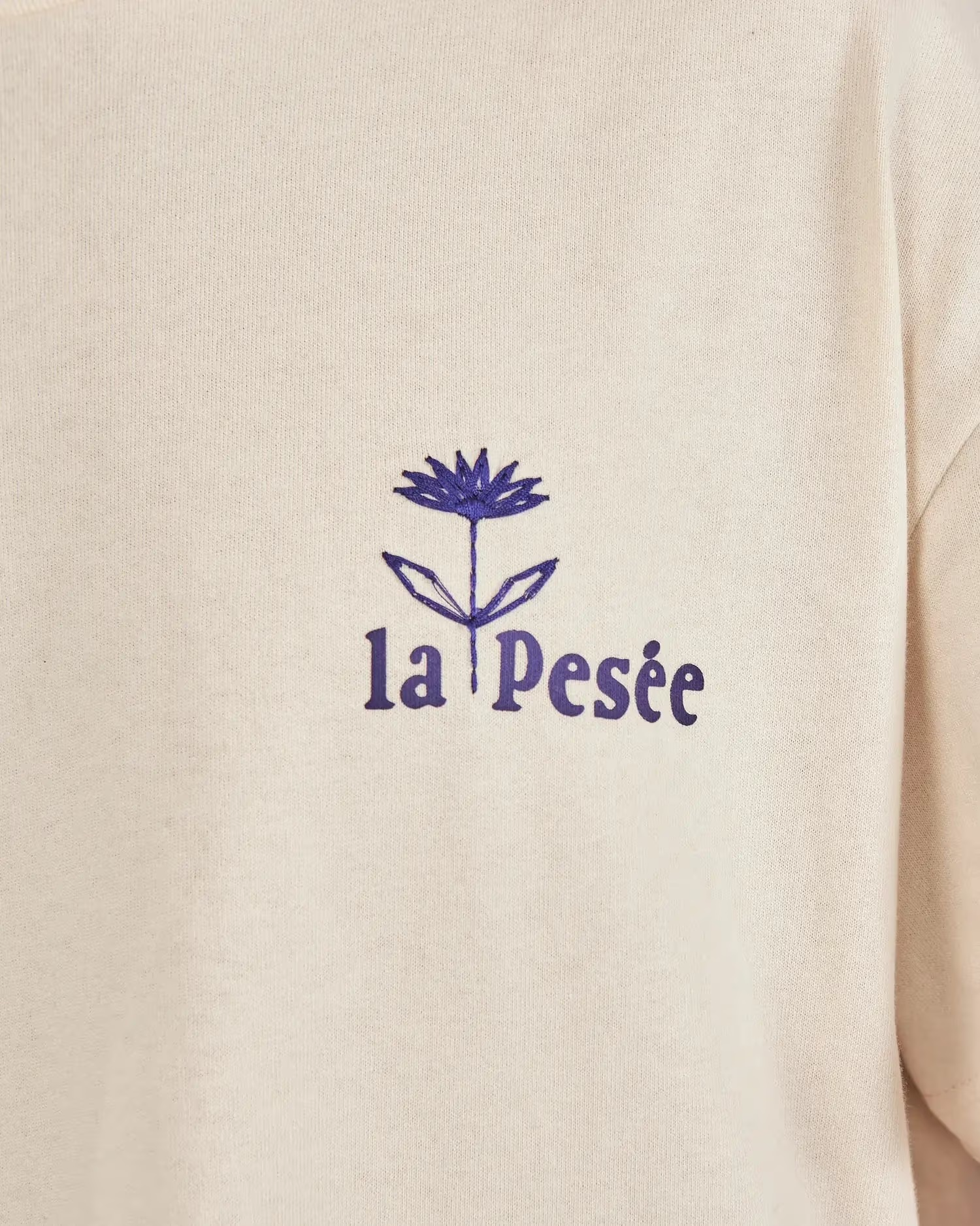 T-SHIRT GENTIANE - Ecru & Bleu