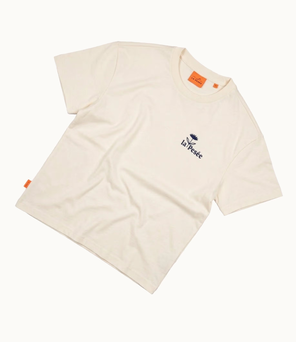 T-SHIRT GENTIANE - Ecru & Bleu