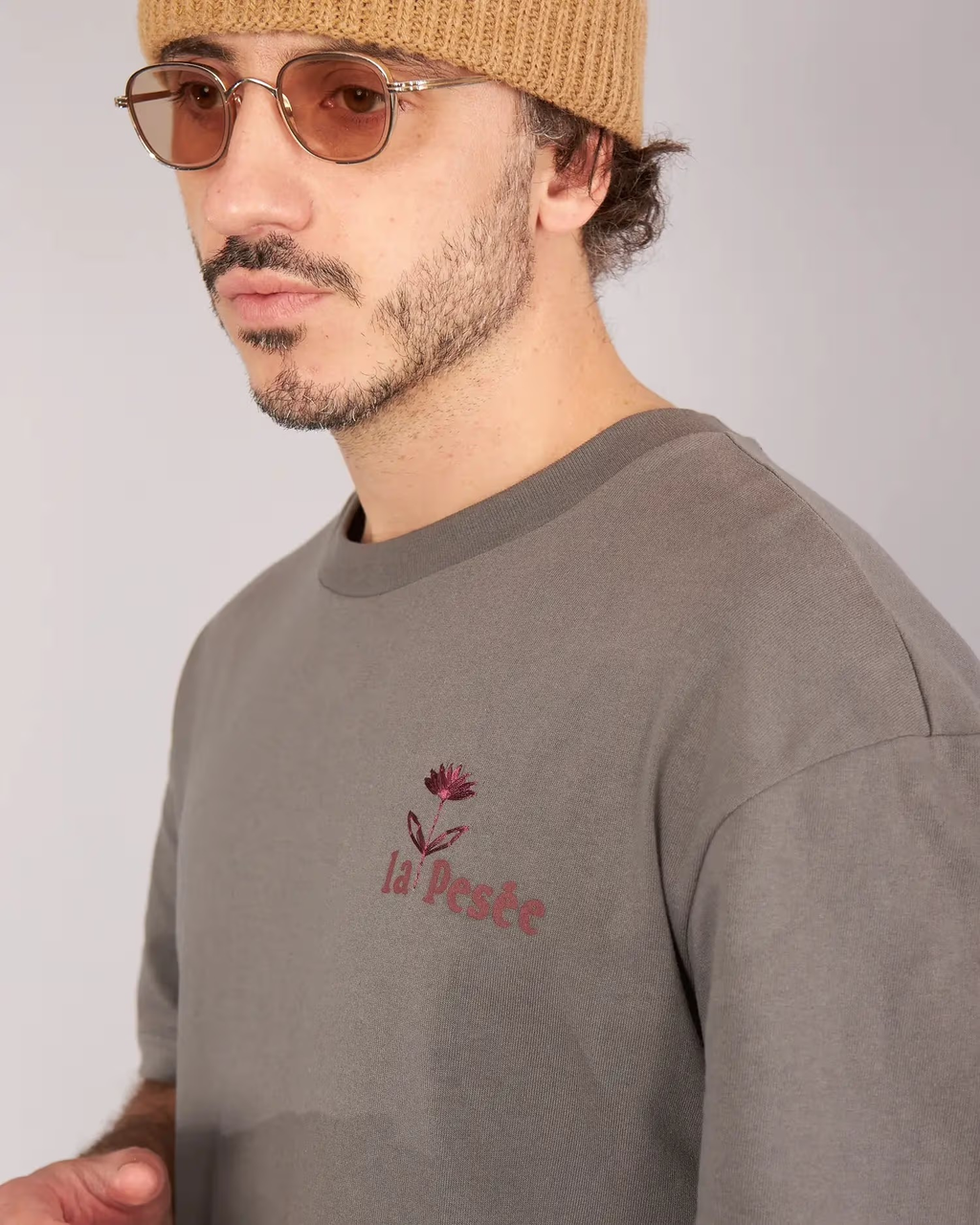 T-SHIRT GENTIANE - Gris & Pourpre