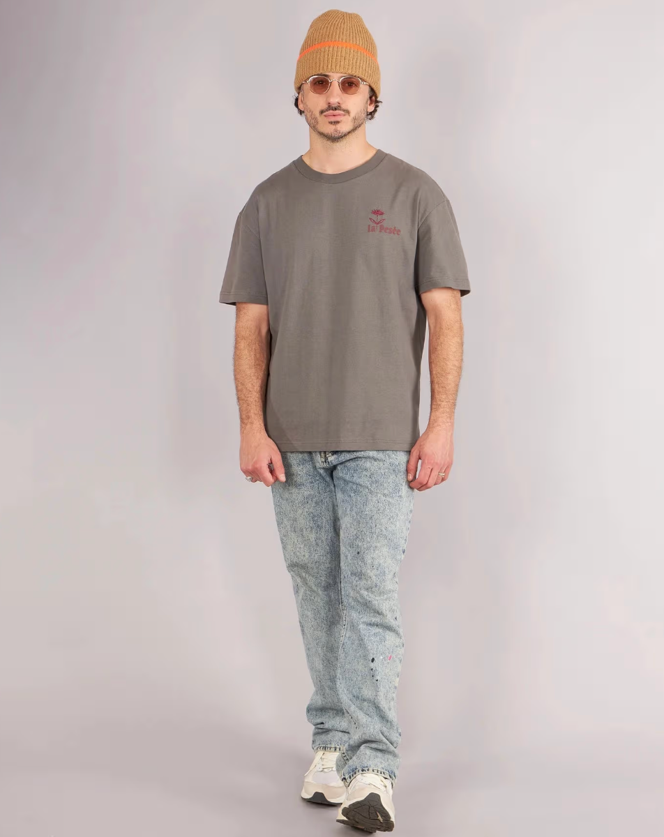 T-SHIRT GENTIANE - Gris & Pourpre